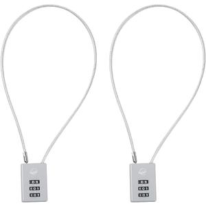 3 Digit Cable Combination Lock 16 inches Cable for School Gym Locker,Filing Cabinets,Helmet,Toolbox,Luggage Suitcase,knapsack,Grey 2Pack