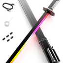 Spark Sword Light Up Sword, 31.5" Cyberpunk Katana with USB-C Rechargeable, Safe LED Glow Sword for Kids Cosplay, Realistic Sasuke Style Toy for Halloween, LARP, Anime Battle & Gift (Grey)