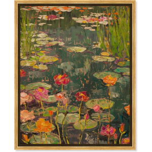 Afternoon Visit Framed Impressionism 1 Piece Canvas Wall Art/Monet And Van Gogh Inspired Art, 17.5" x 21.5", Gold Frame Afternoon Visit Framed Impressionism 1 Piece Canvas Wall Art/Monet And Van Gogh Inspired Art, 17.5" x 21.5", Gold Frame