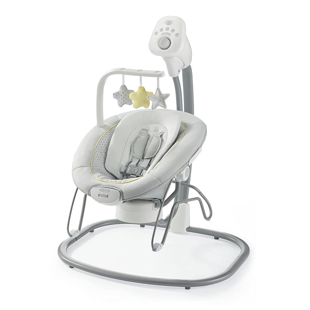 Graco Sway2Me 2-in-1 Portable Baby Swing and Bouncer, Watson
Space-Saving Design, Gentle Swaying Motion, Adjustable Swinging Speeds, Soothing Songs & Sounds, Cozy Cushion Support