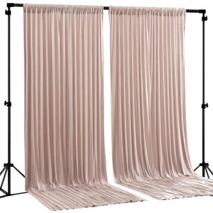Nude Blush Backdrop Curtains-Wrinkle-Free Polyester Photography Drapes Party Curtain Background for Baby Shower Wedding Decorations- 8 X10FT