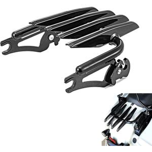 Mofun Detachable Luggage Rack Gloss Black Compatible with Harley Touring, Stealth Style Luggage Rack Fit Street Electra Road Glide Road King 2009-2025 Accessories