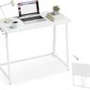 Folding Desk Small Foldable Desk for Small Space, 31.5 Inches Writing Computer Desks in Study, Home Office Foldable Office Desks for Bedroom, White
