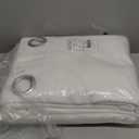 NICETOWN 100% Blackout Window Curtain Panels, Cold and Full Light Blocking Drapes with Black Liner for Nursery, 84 inches Drop Thermal Insulated Draperies (White, 2 Pieces, 52 Wide Each Panel)