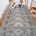 OJIA Stair Treads Non Slip Stair Runners for Wooden Steps Indoor, 15PCS 8"x30" Rubber Backing Carpet Treads for Wood Stairs Staircase Step Treads for Kids & Dogs, Stair Covers Safety Mats