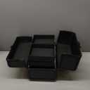 Large Makeup Train Case Cosmetic Organizer Case Makeup Box Portable Make Up Artist Travel Case with 4 Trays with Dividers Lockable Hard Train Case Nail Tech Supply Storage - Starry Black