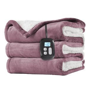 Electric Heated Blanket Full Size 72"x84", Dual-Sided Soft Flannel & Sherpa, LCD Display 10 Heat Settings with 1-12H Timer & Overnight Safe, Bed & Couch, Machine Washable, Purple