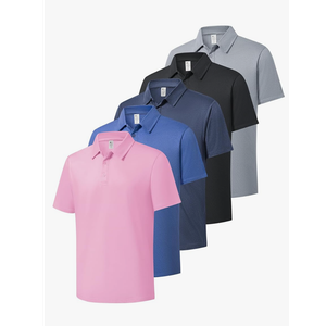 ZITY 4 Pack Mens Polo Shirts Short Sleeve Casual Performance Moisture Wicking Golf Shirt Large,  