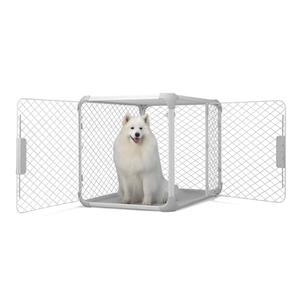 DIGGS Evolv Dog Crate - Slim, Durable Dog Kennel with Removable Ceiling Panel and Modular Design - Safe, Stylish, Convenient (Ash, Large)