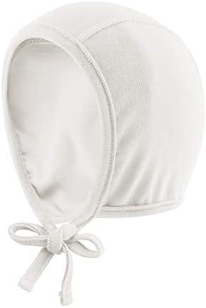 JANGANNSA Newborn Baby Hospital Hat Infant Set Head Cap Lovely Ears Belt Beanie 0-6 Months, White