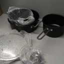 Induction Cookware Set 6-Piece, Stackable Kitchen Cooking Pots Set, 6qt 4.8qt & 2qt Pots with Lids, Dishwasher Safe & Oven Safe, Compatible with All Stoves, Black