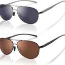 LianSan Premium Aviator Bifocal Reading Sunglasses for Men Women Retro Top Clear Sun Readers UV Protection (Multicolor Not Polarized)