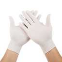 Nitrile Gloves Chemical Resistant Medical Cooking Cleaning Tattoo Artist Disposable Gloves (White, Pack of 100)