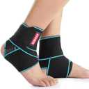 Candy Li Ankle Brace for Sprained Ankle, Ankle Support for Women & Men, Adjustable Compression Wrap Breathable Nylon Super Elastic & Comfortable for Sports Blue(1 Pair)