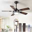 Depuley 42-Inch Ceiling Fans with Lights: Black 3 Blade Flush Mount Low Profile Ceiling Fan for Bedroom - Dimmable Indoor Outdoor Fan with Remote Control Ultra Quiet DC Motor Timer