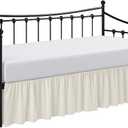 Cottington Lane Daybed Skirt with Split Corners Twin Size Gather Dust Ruffle Bed skirt 16 Inch Drop, Premium Hotel Quality Brushed Microfiber, Classic Platform Fit, Ivory