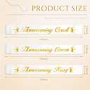 8 Pcs Homecoming Court Sashes Set School Dance White Gold Print Prom Court Sash for School Dance Party Halloween Wedding Pageants Ceremony Accessories