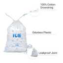 100 PACK 10 lb. Plastic Ice Bags with Cotton Draw String 12 x 21 Inch Heavy-Duty Plastic Ice Storage Bags with Draw String (2mil Thickness)