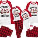 Matching Christmas Pajamas for Family/Couples, Plaid Pants with Christmas Tree Printed Tops Sleepwear, Xmas PJs Sets (Small, Dwarf)