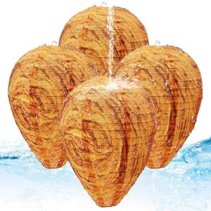 4 Packs of Fake Wasp Nest, Waterproof Material Fake Hornet Nest Fake Nests for Outdoor Home and Garden (orange)