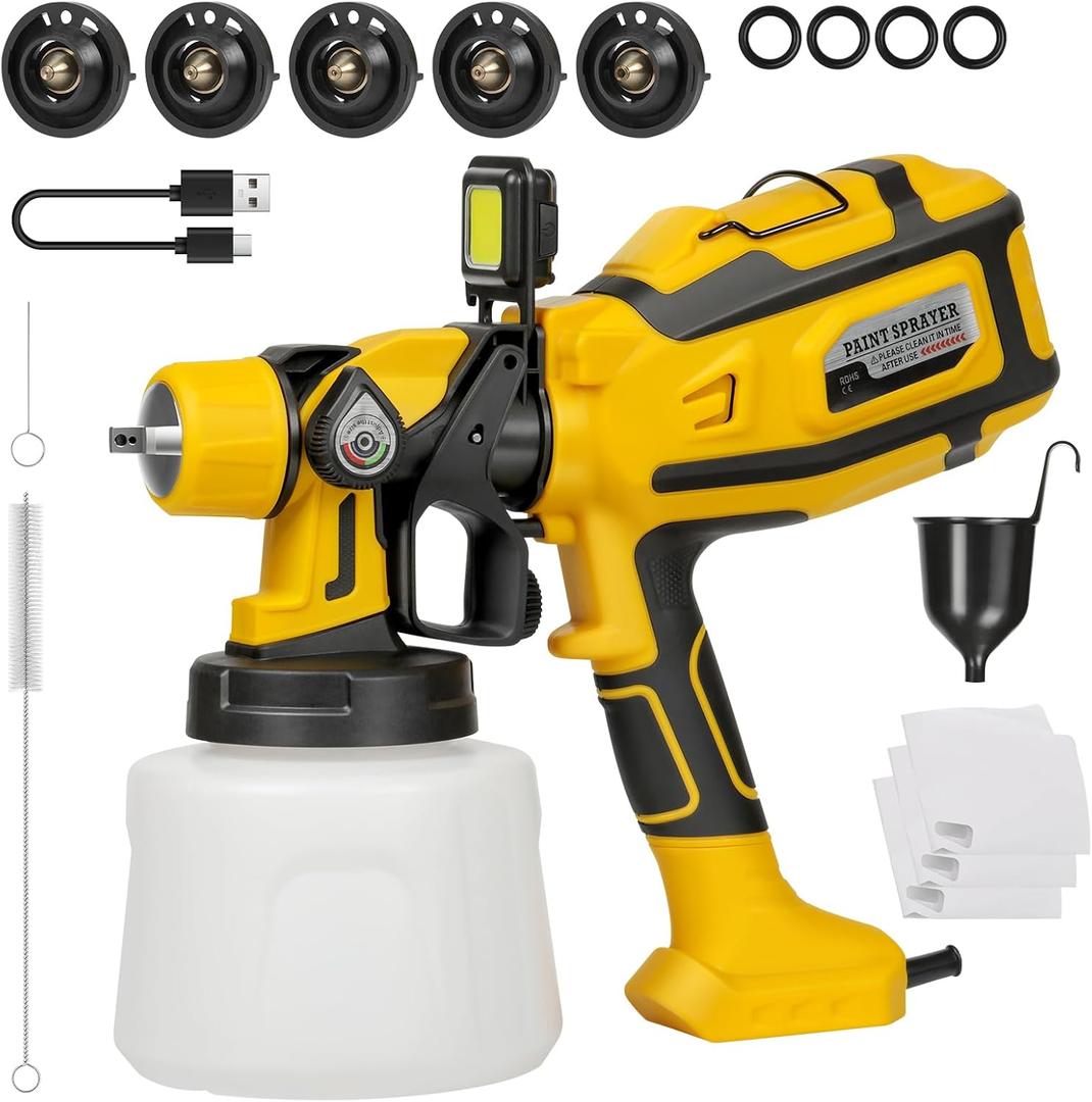 850W HVLP Paint Sprayer, 1400ml Large Capacity GALAX PRO Electric Paint Sprayer,Equipped with 5 Nozzles 3 Spray Modes, up to 650ml/min,Suitable for Spraying Cabinets, Walls and Crafts