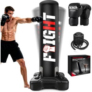 Standing Punching Bag for Adults, Upgrated Base Boxing Bag with Stand Kicking Bag with MMA Gloves and Pump, 0.7mm Thickening Material Heavy Bag for Home Gym Workout Muay Thai Fitness