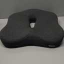 Memory Foam Seat Chair Cushion for Relieves Back Sciatica Pain Tailbone Pain Coccyx Degenerating Disc Orthopedic Osteoarthritis Prostate Cushion Low Back Pain Cushion Hip Shaping (Dark Gray)