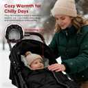 Universal Stroller Blanket & Stroller Footmuff,Water-Repellent Bunting Bag for Babies,Toddlers and Kids,Zipper Footmuff for Stroller,Stroller Winter Cover Warm Baby Sleeping Bag (Black)