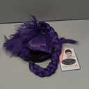 Anime Cosplay Wig Pre-Styled One-Piece Design - Heat Resistant Purple Braided Synthetic Hair with Adjustable Net | Ready to Wear for Halloween, Conventions, Costume Parties