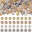 Pandahall 80Pcs Brass Rhinestone Beads 9mm Crystal Polymer Clay Disco Diamond Round Beads Bulk Loose Spacer Ball Bead for Pen Bracelet Earring Jewelry Making (4 Colors-9mm)