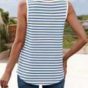 ZESICA Women's Summer Casual Striped Tank Top Sleeveless Scoop Neck Loose Fit Color Block Tops 2026 Fashion Clothes,Blue,X-Large