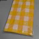 misaya 4 Packs Buffalo Disposable Table Cloth, 54 x 108 Inch Waterproof Plastic Tablecloth, Rectangle Yellow and White Checkered Table Covers for Picnic, Birthday, Party