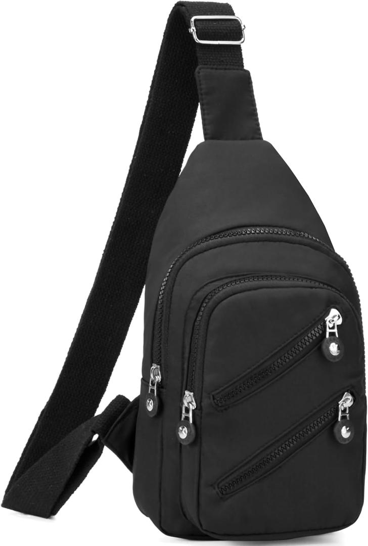 Banelu Sling Bag Crossbody Sling Backpack for Women Men, Small Chest Bag Daypack Fanny Pack Cross Body Bag for Outdoors Hiking Traveling