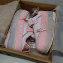 Roller Skate Shoes for Boys and Girls Kids LED Light Up Fashion Sneakers with Rechargeable and Detachable Wheels The Gift for Party Birthday Christmas Day (12 Little Kid, Pink1558)