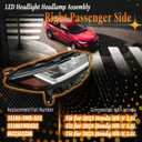 33100-3W0-A02 LED Headlight Headlamp Assembly Compatible with 2023 2024 2025 Honda HR-V, 600% Bright Anti-glare Headlights with DRL Turn Signal Hi/Low Beam IP67 (Right Passenger Side)