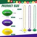 Kenning 48 Pcs Mardi Gras Throws Bulk Mardi Gras Beads Necklace with Mini Football Stress Balls Bulk Pressure Ball Necklaces Pendant Beads Necklaces for Carnival Party Favors Celebrations Decor