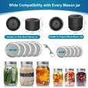 Electric-Mason-Jar-Vacuum-Sealer, Automatic Wide Mouth and Regular Mouth Mason Jar Vacuum Sealer Kit, VP06+ Vaccum Sealer for Jars with Opener & 5 Pairs of Lids