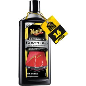 Meguiars Ultimate Compound, Pro-Grade Car Scratch Remover for Paint Correction, Removes Swirls and Defects While Restoring Gloss and Shine, Christmas Gifts for Car Guys, 15.2 Oz