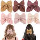 6 Pieces Bow Hair Clips for Women, Hair Bow Clips Hair Small Bows Women Bows for Hair Bows for Girls Women Light Pink