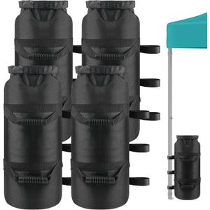 300LBS Canopy Weight Sand Bags Set of 4, Extra Large Heavy Duty SandBags for Canopy Tent Legs, Pop up Tent Gazebos Weights for Outdoor Umbrellas, Pergolas, Sunshades Patio Furniture, Black(No Sand)