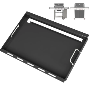 Full Size Griddle for Weber GS4 Genesis II 300 Series Gas Grills, Flat Top Grill Griddle Insert with Handles for Weber Genesis II E310 E330 S315 EX315 SX335 EX335 Series Gas Grill, Carbon Steel