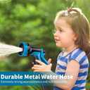 50FT Water Hose with 10 Functions, Adjustable Spray Nozzle, Flexible Durable No Kink Leak Dog Proof Stainless Steel Garden Hose 50FT for Yard Lawn
