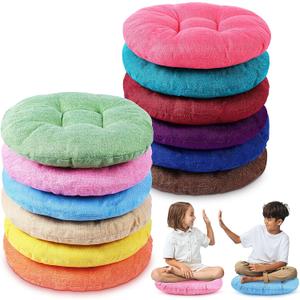 Fumete 12 Pcs 16 Inch Round Floor Cushions for Kids and Toddlers, Flexible Seating Classroom Furniture Floor Pillow for Home, Daycare, Preschool, Yoga and Meditation (Elegant), 16 x 16 x 3.6 inches