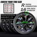 Hubcaps Wheel Cover Replacement R16 Size Hub Cap Universal-Fit Steel Wheel Rim Caps ABS Tire Covers for Most Cars Trucks Sedans SUV -Set of 416-inchBlack