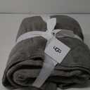 UGG Whitecap Plush Throw Blanket Fleece Lightweight Soft Throw for Couch or Bed Luxury Home Decor for Living Room Washable Hypoallergenic Blankets for Dorm Decor, 50-inch x 70-inch, Light Grey Seal (Silver)