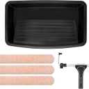 ROLLINGDOG 5PC 18 Inch Paint Roller Kit -18 Paint Tray, Wide Paint Roller 18 Inch Kit, Microfiber Roller Sleeves(Pack of 3)