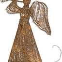12-Inch 20 Light Incandescent Gold Glitter Angel Tree Topper