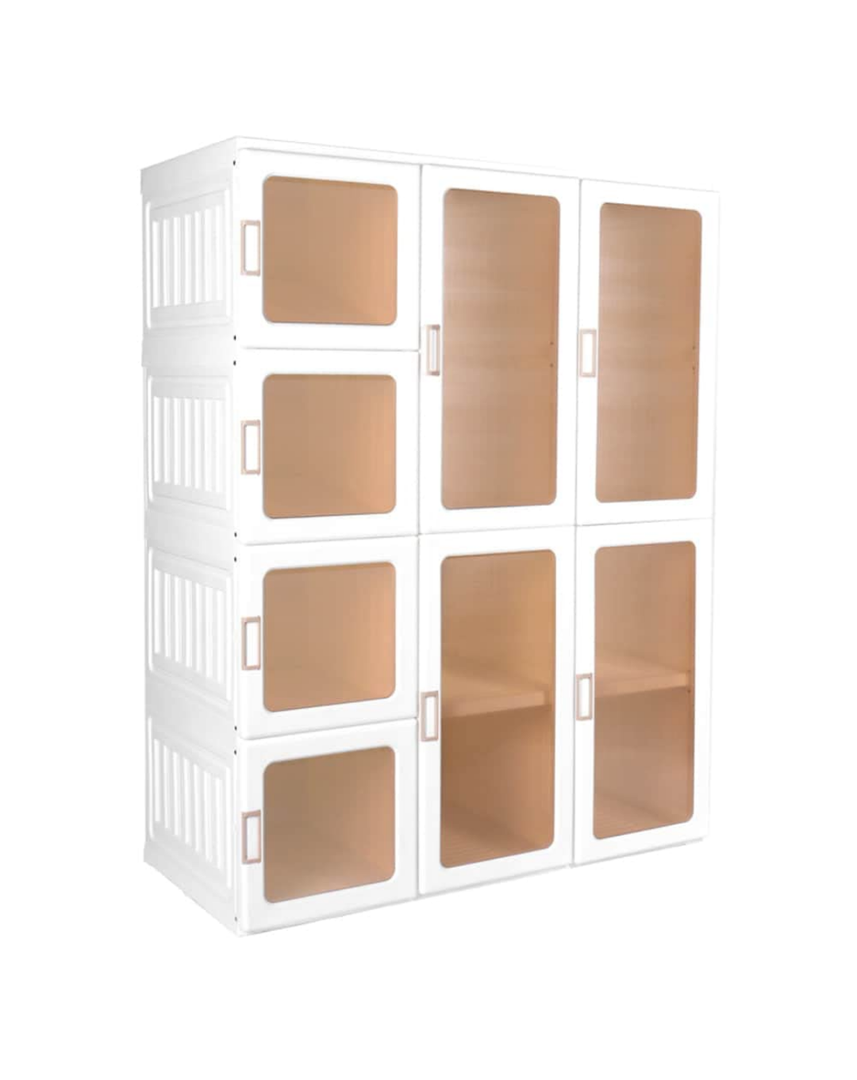 ANTBOX Portable Wardrobe Closet Storage Organizer for Clothes,Transparent Door Panels,Suitable for Living Room, Bedroom,Plastic Wardrobe with Magnetic Door and Easy Assembly 12 Cubes