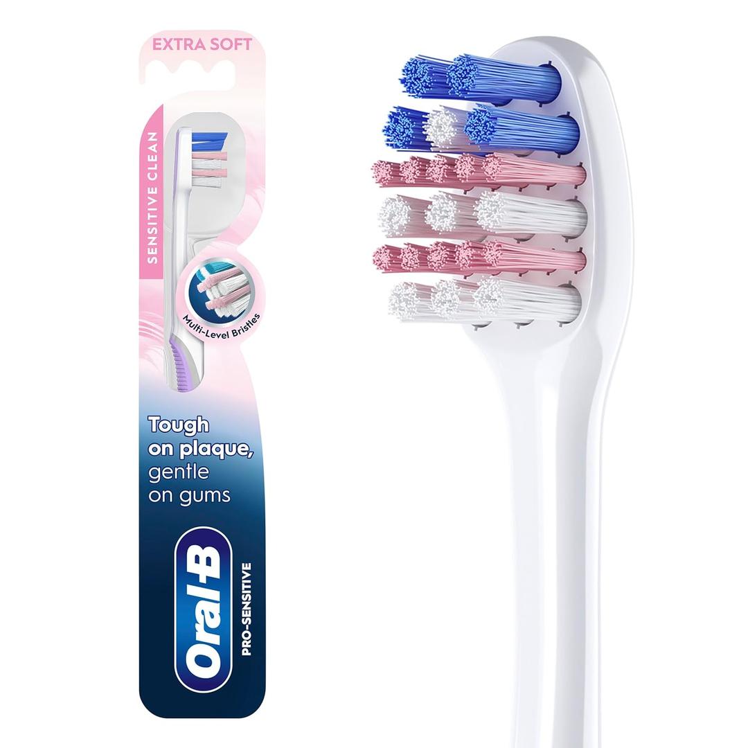 Oral-B Gum Care Sensitive toothbrushes, 1 Count tootbrush Extra Soft, Gentle on Teeth, Gentle on Gums, Extra Soft Tooth Brush, Compact Toothbrush (White)