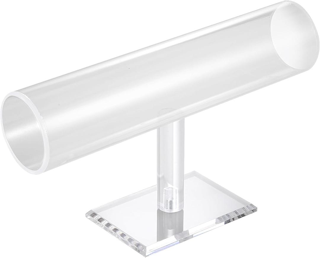 TENINYU Hovering T-Bar Bracelet Necklace Earring Bangle Pendants Anklet Tower Watch Key Jewelry Display Stand for Home Organization (Clear)